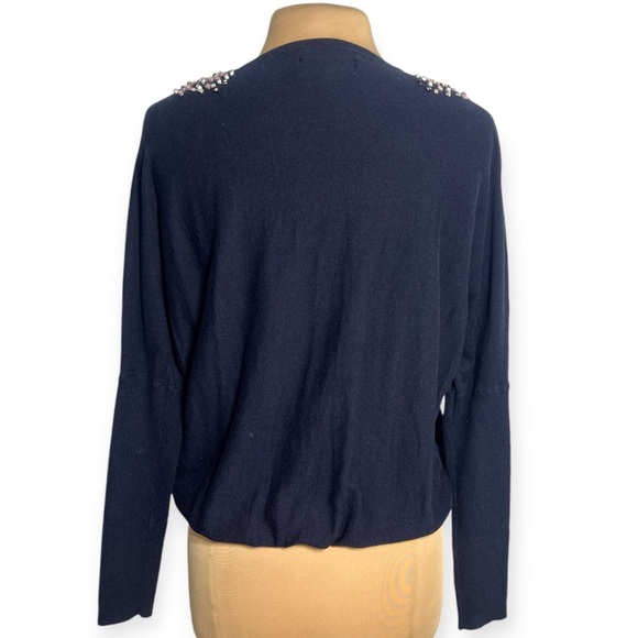 Anthropologie Angel of the North navy blue dolman sleeve sweater size S - Picture 4 of 8